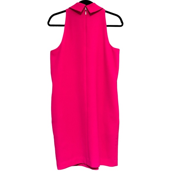 Trina Turk Cut Away Trapeze Dress
W/ Ruffle Neck In Magenta w pockets! - Picture 13 of 16